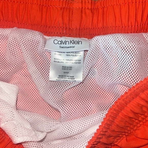 Men's Logo Swim Trunks, size small neon orange - Picture 5 of 9